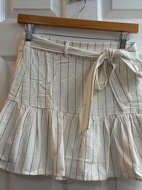 New Promesa Skort Women's Small Skirt Go For It Striped Drop Waist Ruffle Belt